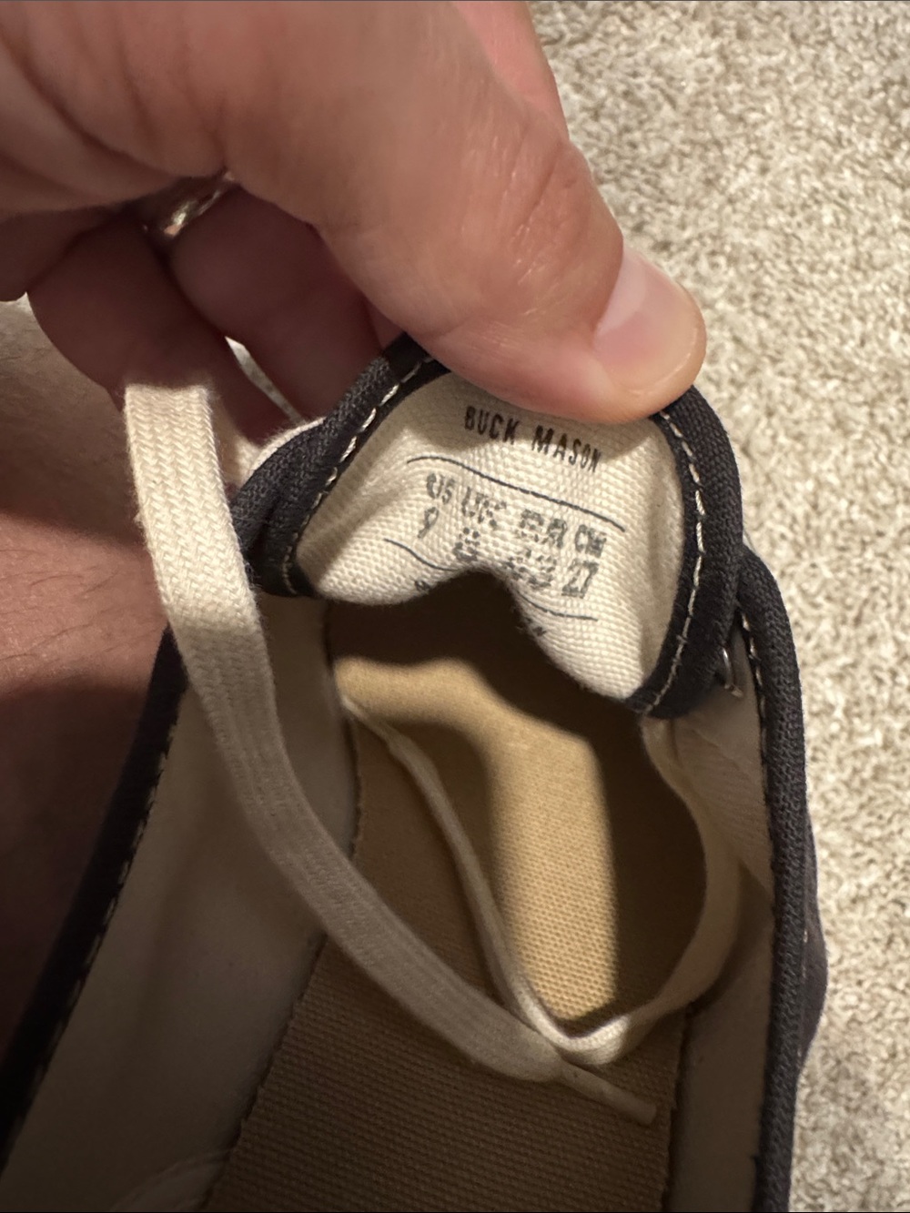 Buck Mason Moonstar Navy Canvas Low-Top Sneakers - Picture 3 of 6